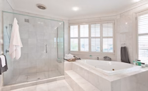Bathroom with Tub and Glass Shower