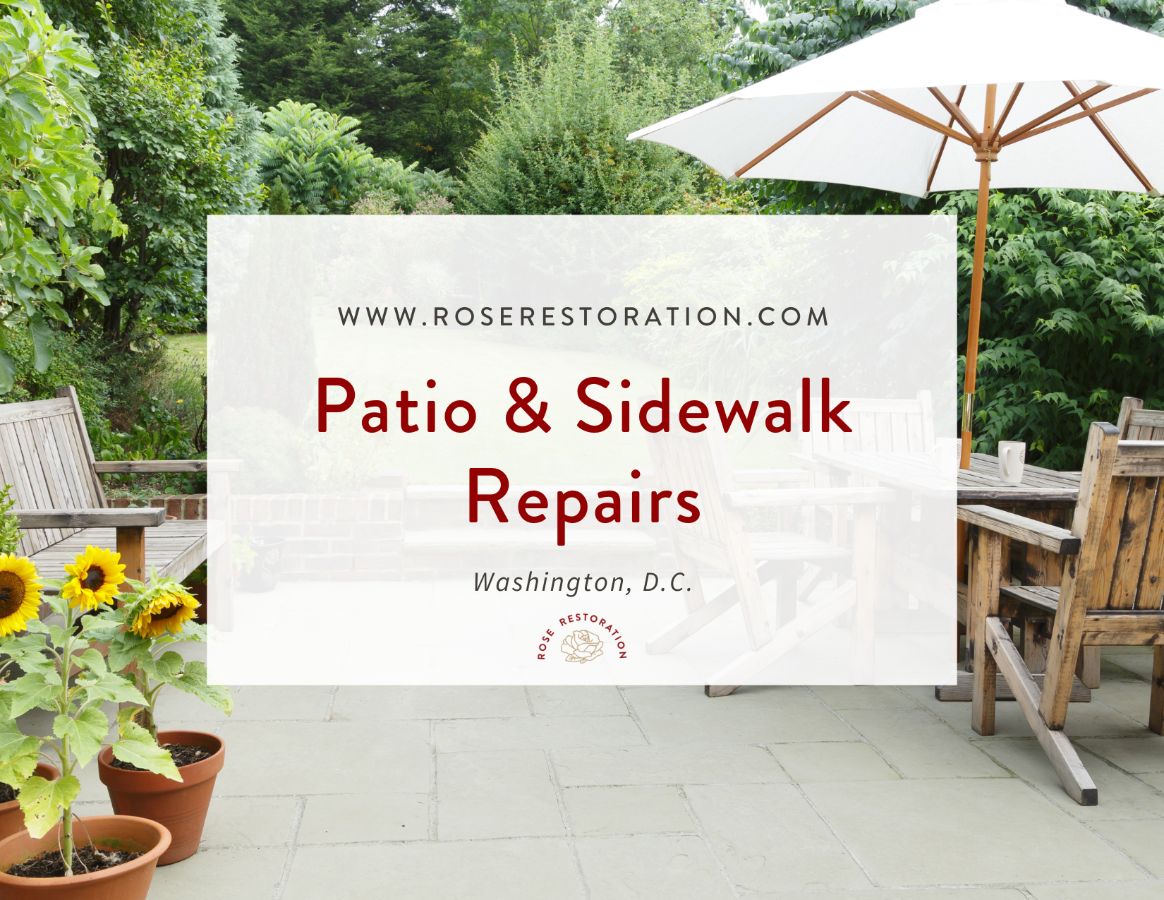 Patio & Sidewalk Repairs. Rose Restoration.
