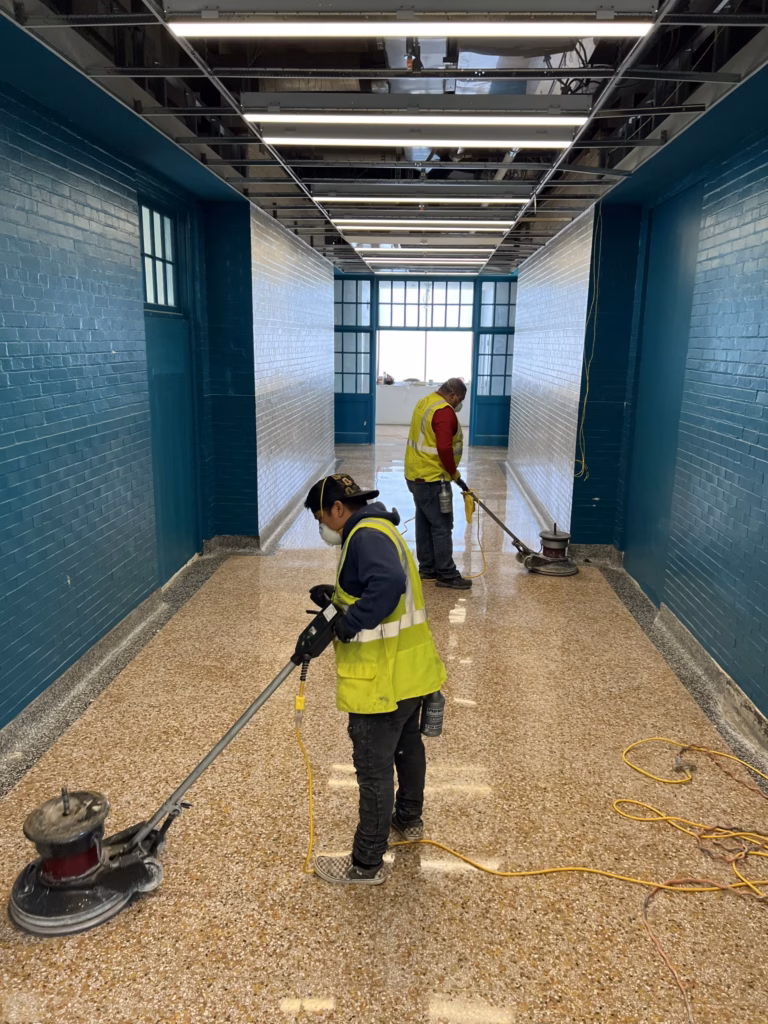 Terrazzo polishing at a school_watermarked