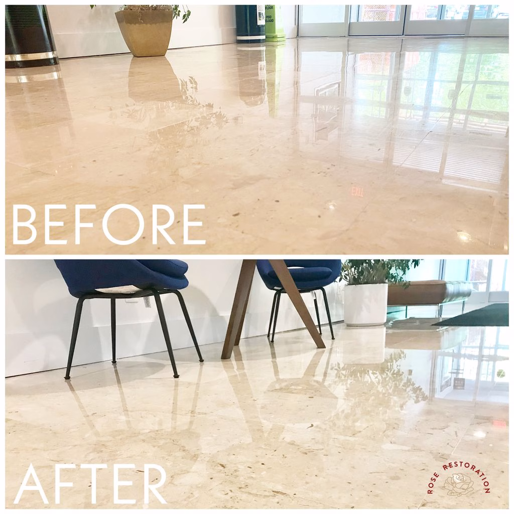 Commerical floor before&After