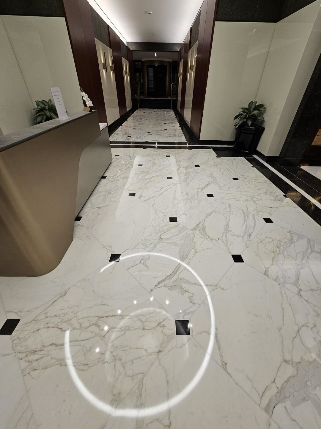 Marble floor restoration in government building