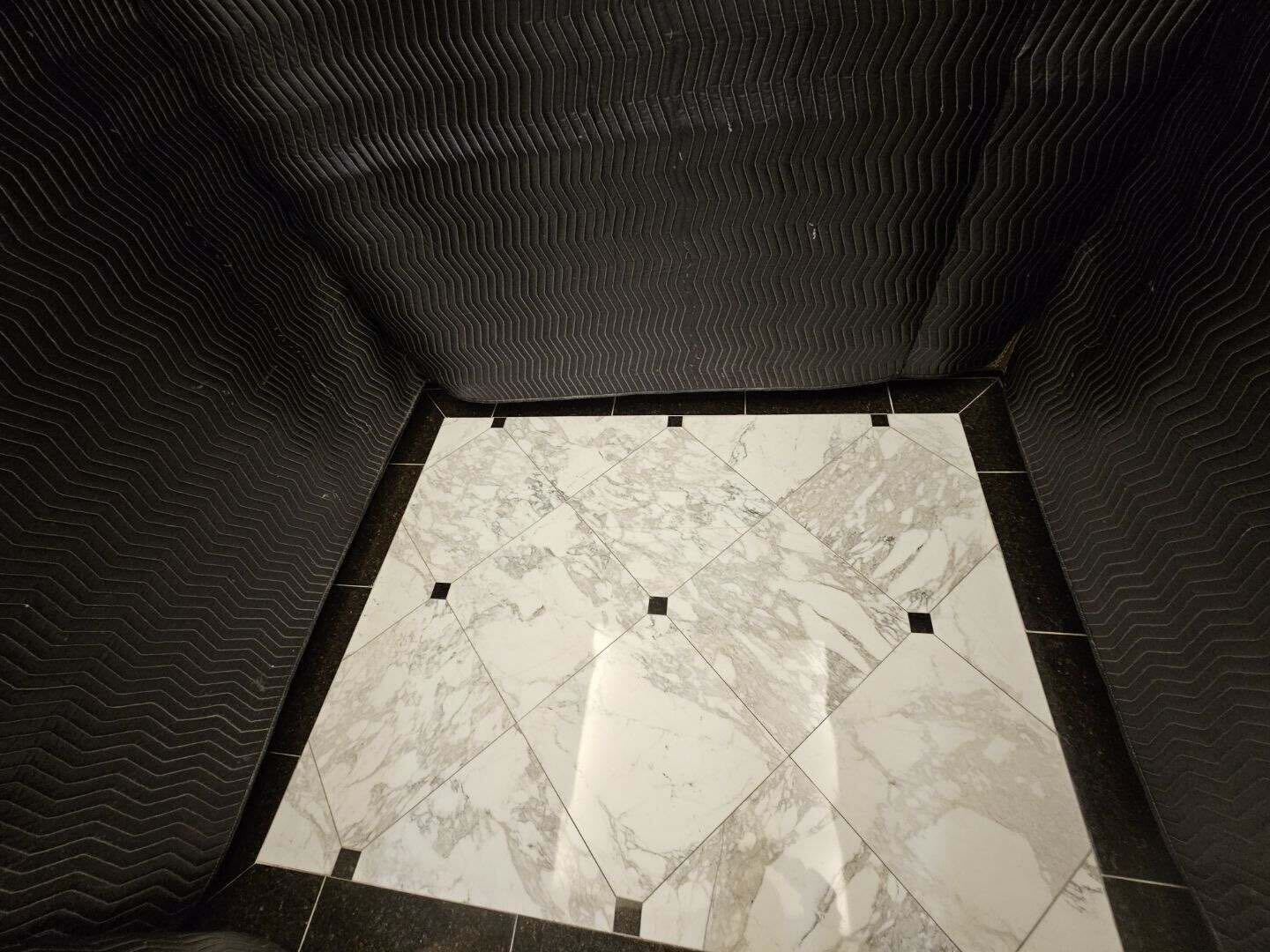 Polished marble floor in DC commercial lobby by Rose Restoration