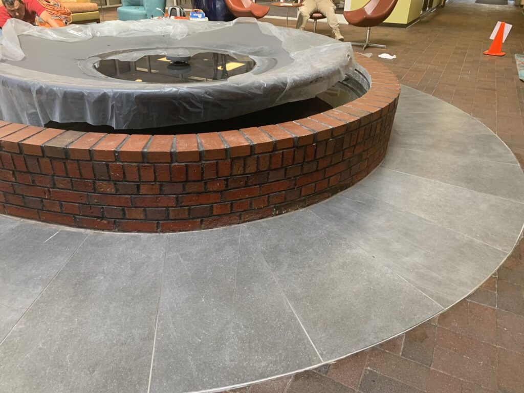 Commercial concrete and masonry fountain restoration by Rose Restoration