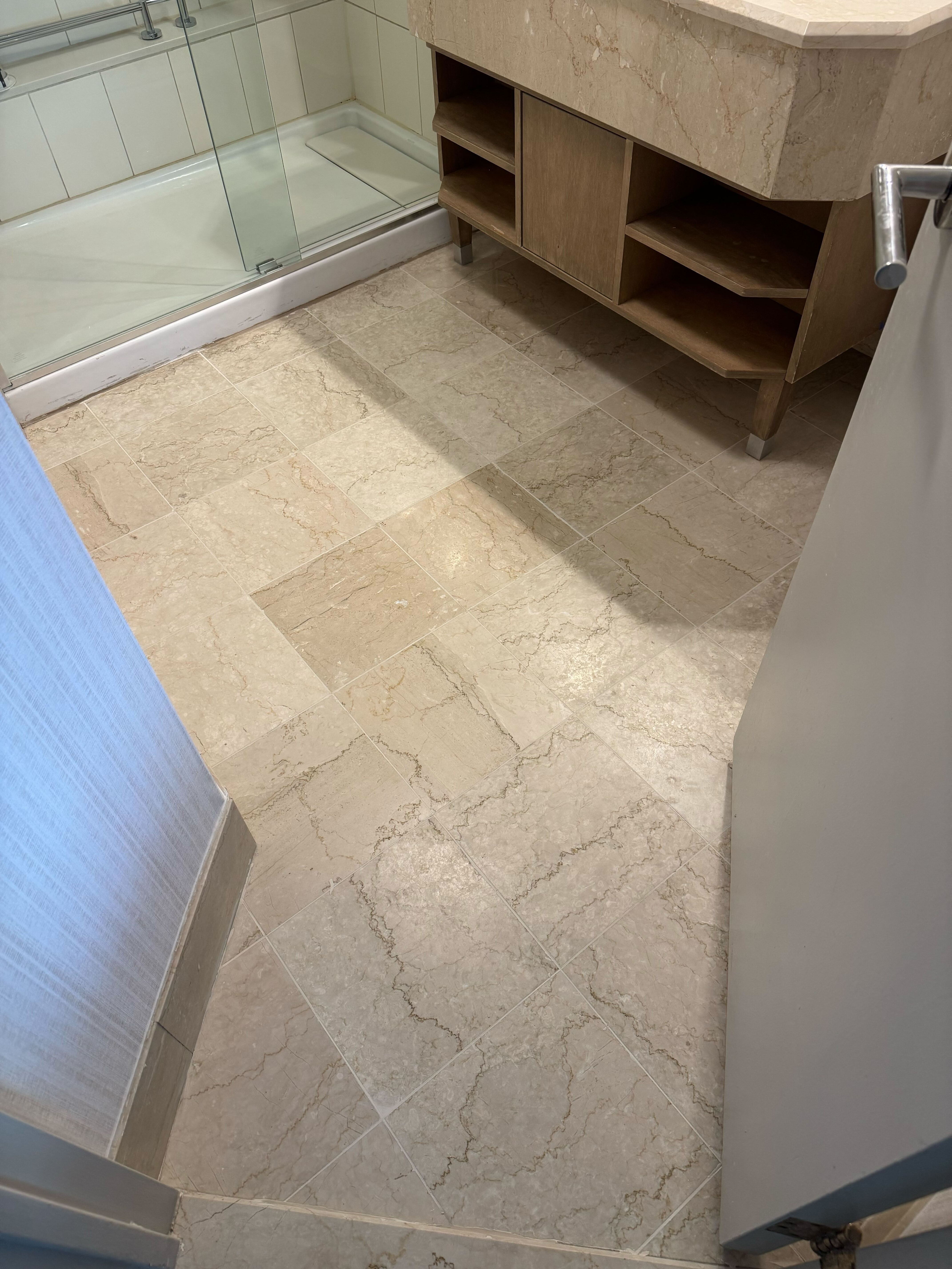 Hilton hotel marble vanity restoration by Rose Restoration