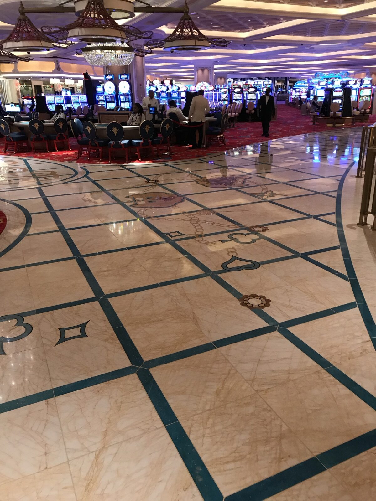 Hotel floor polishing in progress