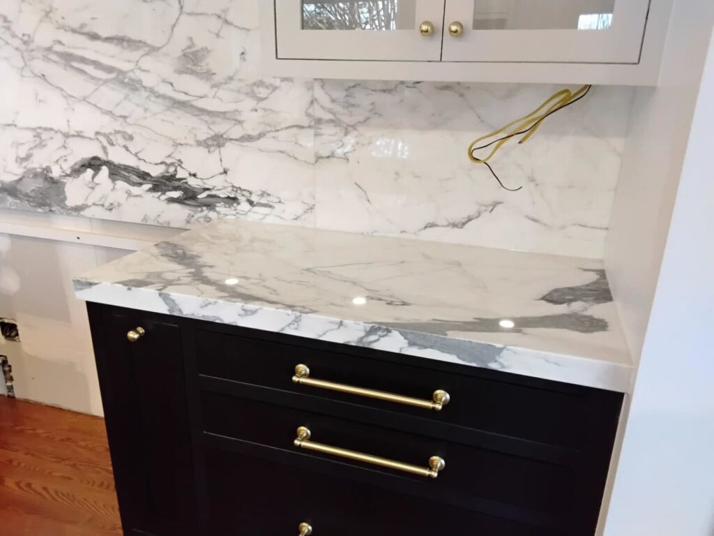 Residential marble countertop after restoration