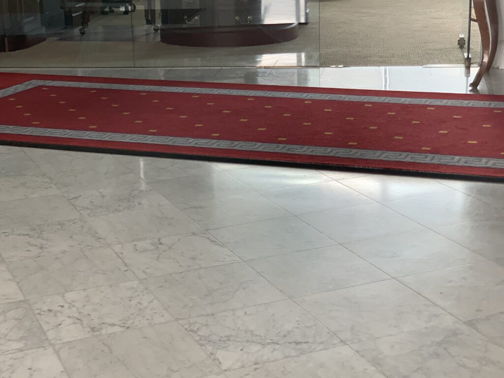 Polished marble entrance floor restored by Rose Restoration
