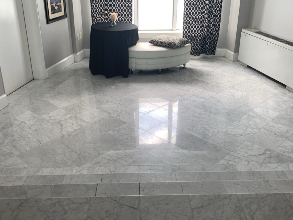 Residential marble floor polishing and restoration by Rose Restoration in Northern Virginia