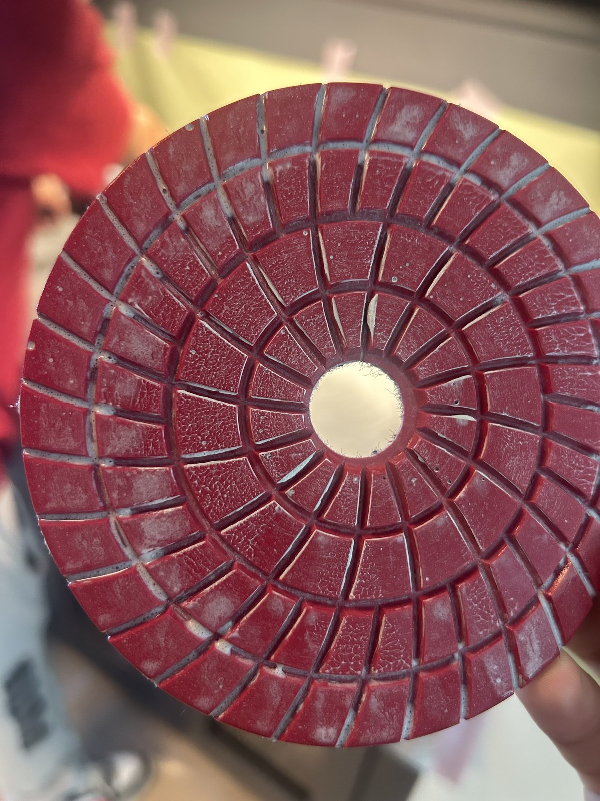 Natural stone surface during professional restoration by Rose Restoration crew