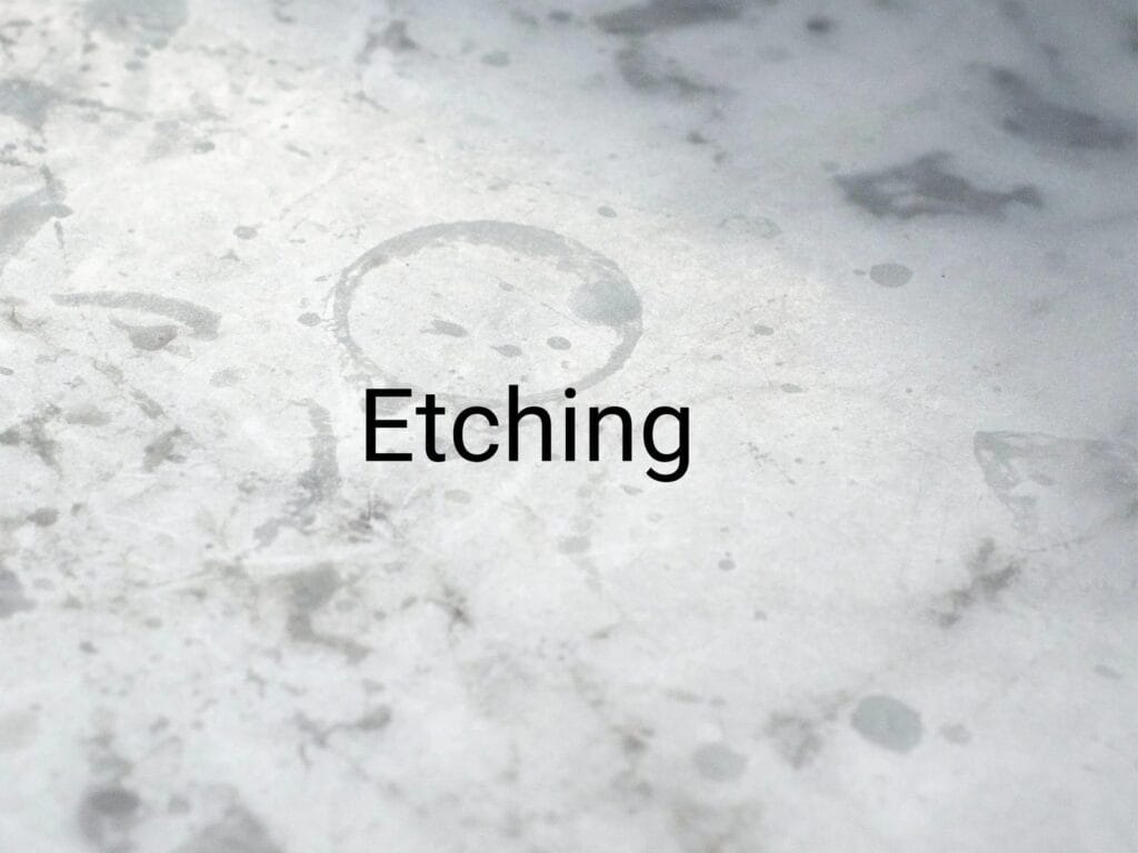 Etch ring left on a marble surface by an acidic cleaner
