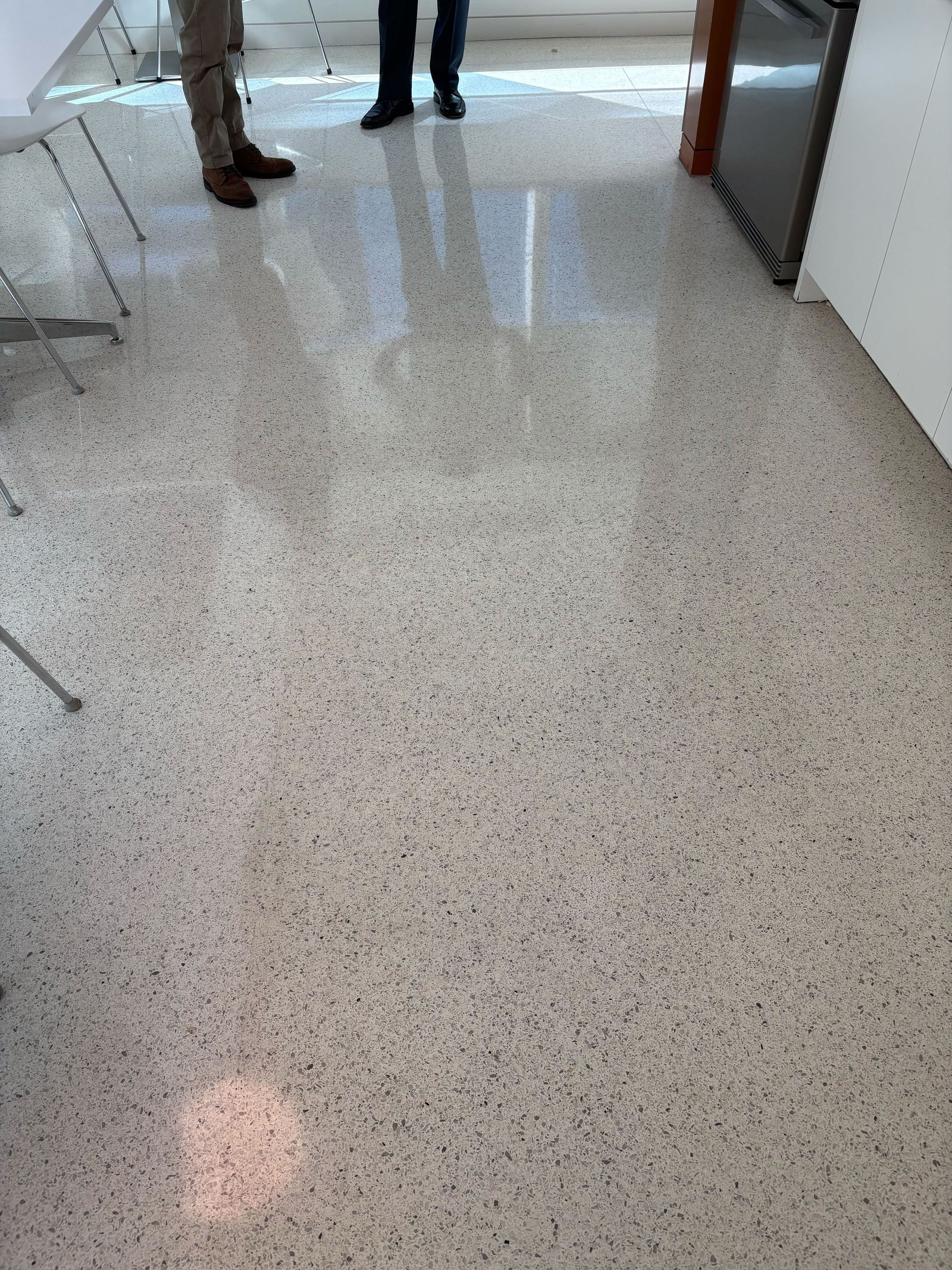 Polished terrazzo corridor in a Washington DC office building