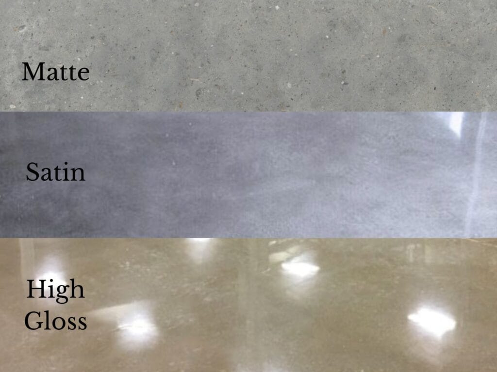 Matte, satin and high gloss finishes on the same stone, shown side by side