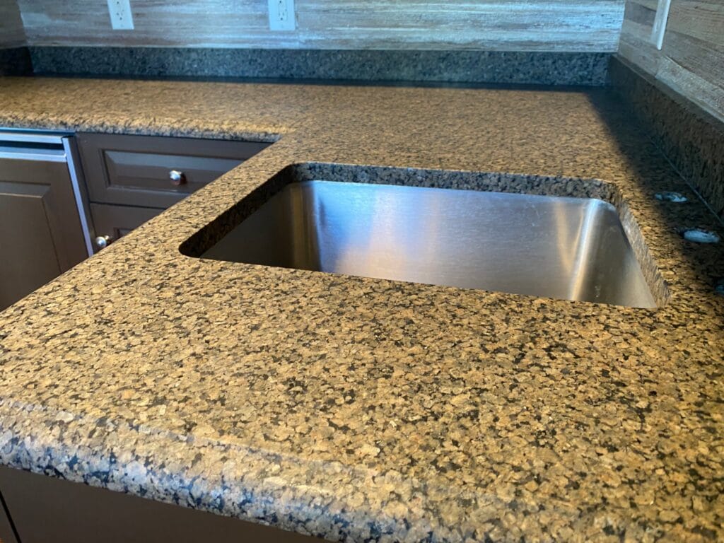 Granite countertop with an undermount sink