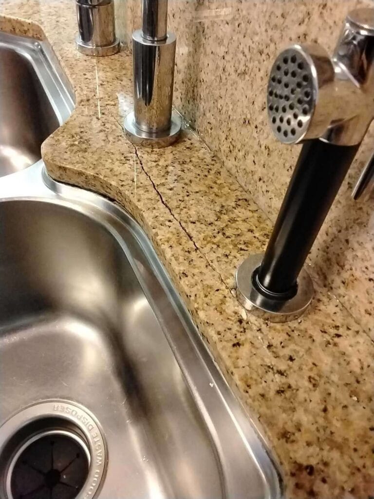 Granite countertop with undermount sink from a Rose Restoration job in Bethesda, MD