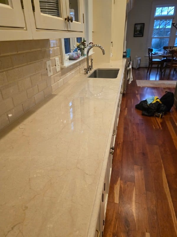 Granite countertop with undermount sink from a Rose Restoration job in Chevy Chase, MD