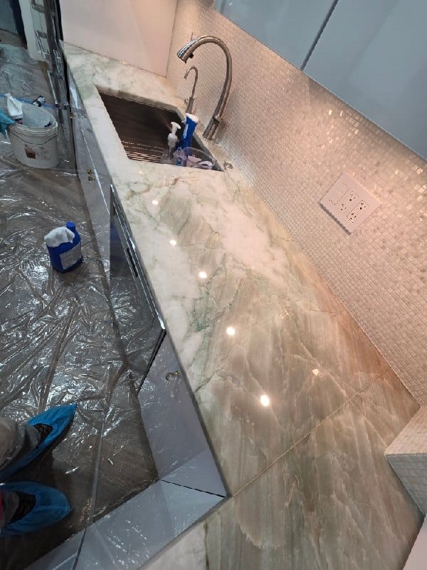 Marble countertop with undermount sink from a Rose Restoration job in Washington, DC