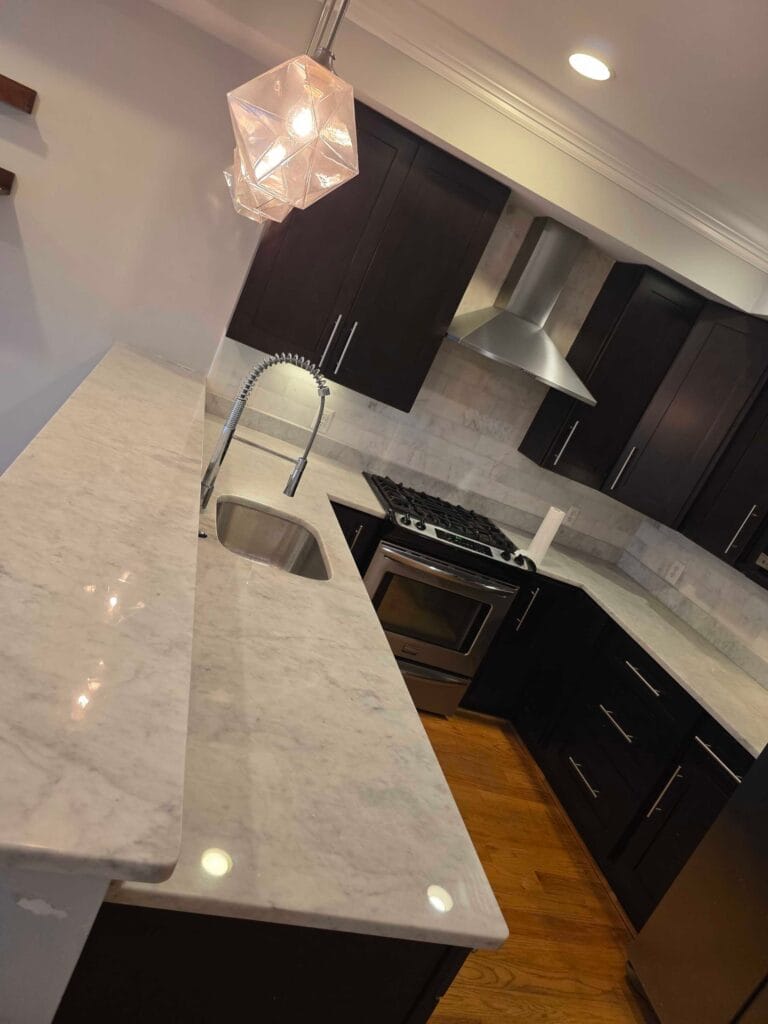 Marble countertop with undermount sink from a Rose Restoration job in Washington, DC