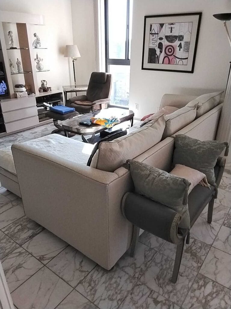 Marble tile floor from a Rose Restoration job in Arlington, VA