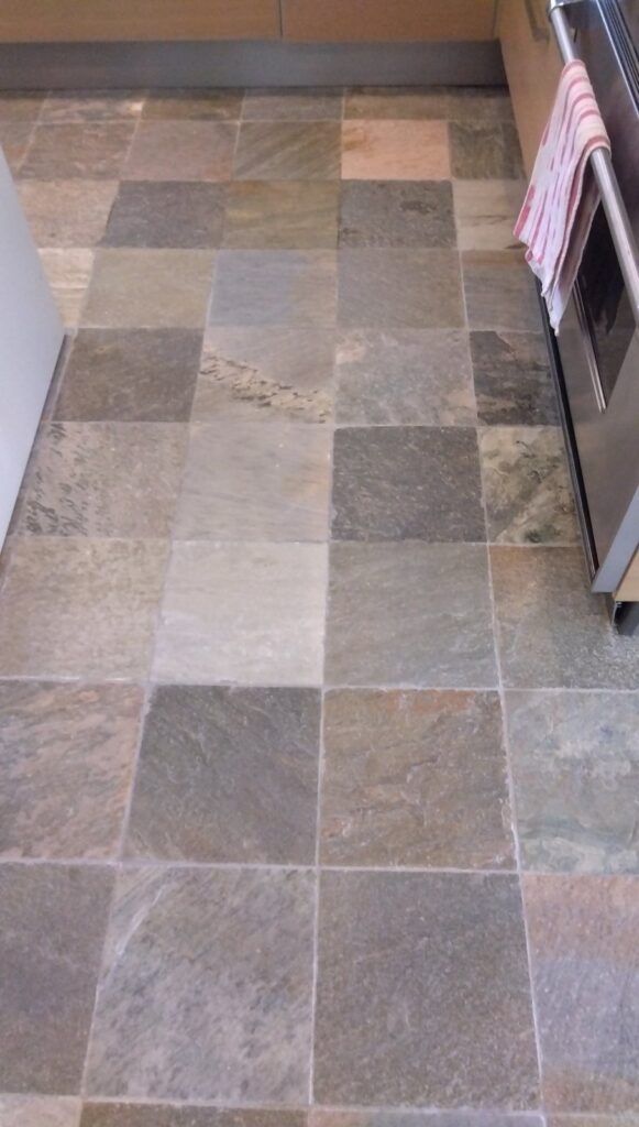 Multicolor stone tile floor from a Rose Restoration job in Washington, DC