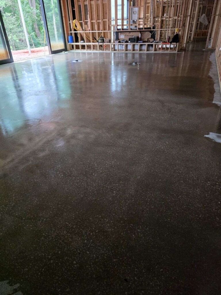 Polished concrete floor from a Rose Restoration job in McLean, VA