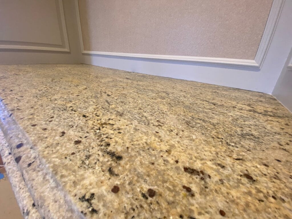 Polished granite countertop