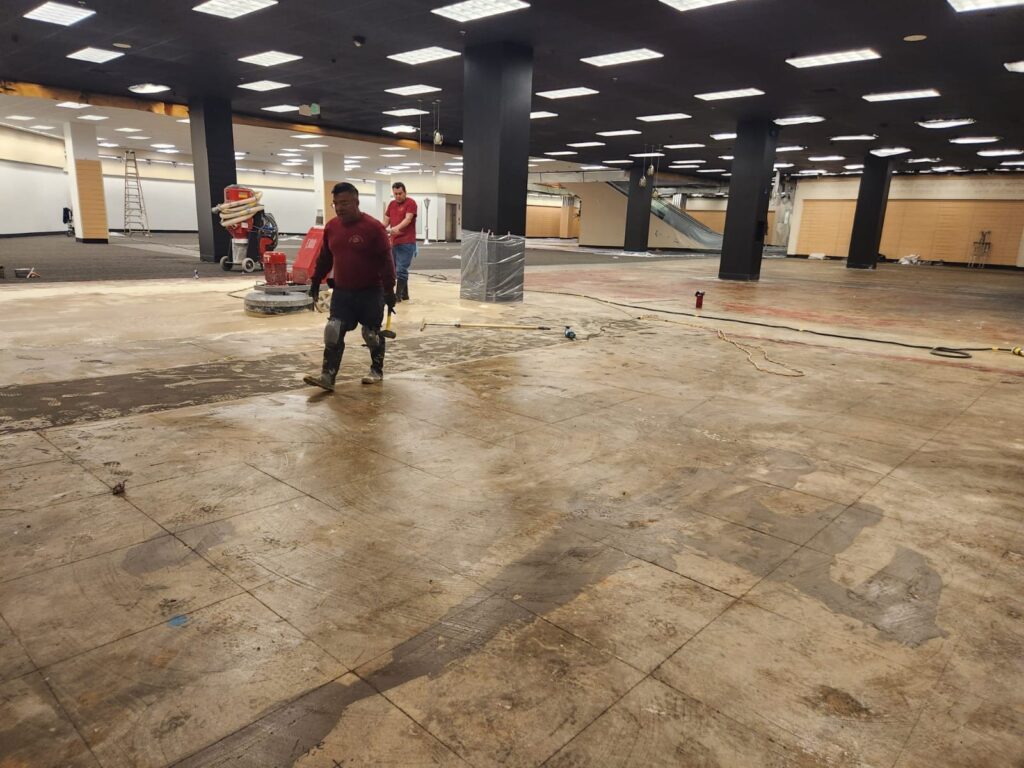 Rose crew working across a large commercial floor