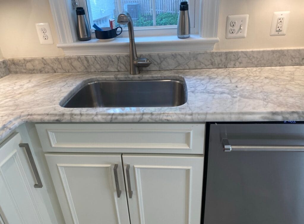 Stone countertop with sink from a Rose Restoration job in Washington, DC
