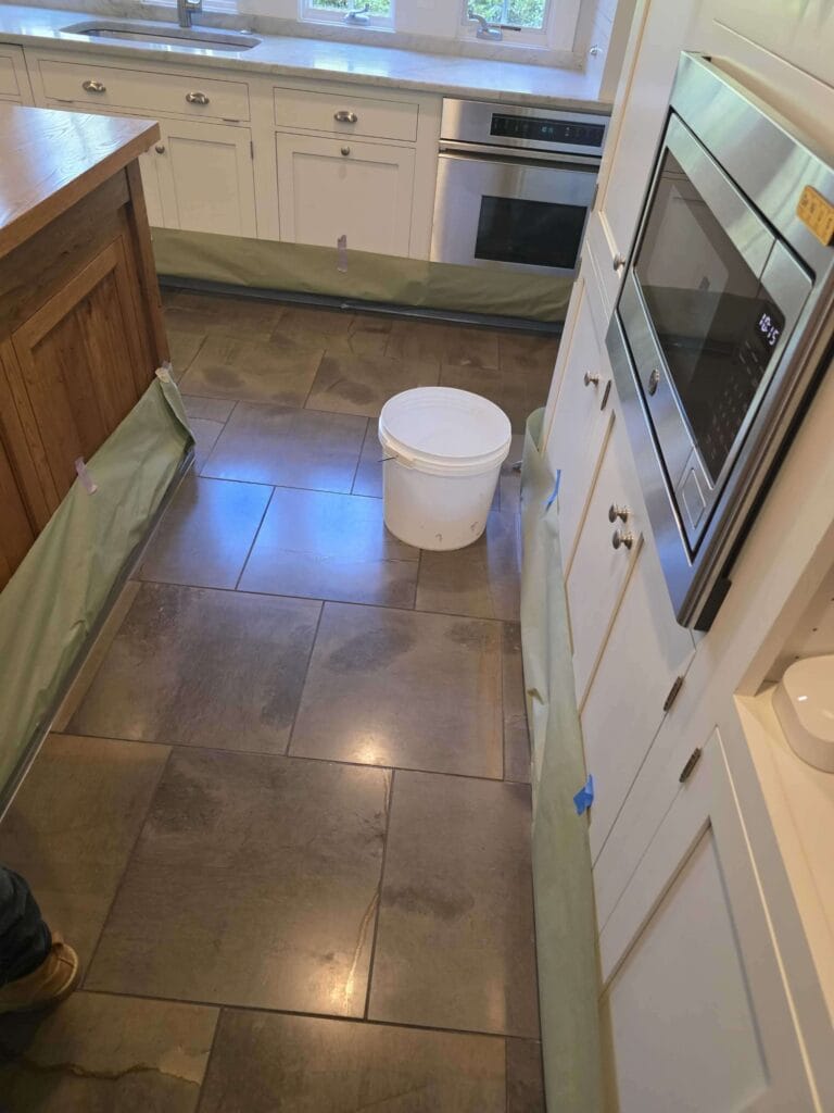 Stone floor from a Rose Restoration job in Bethesda, MD