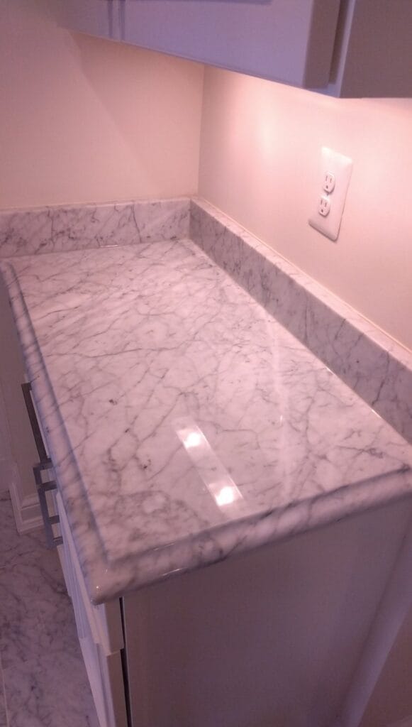 Stone kitchen countertop from a Rose Restoration job in Washington, DC