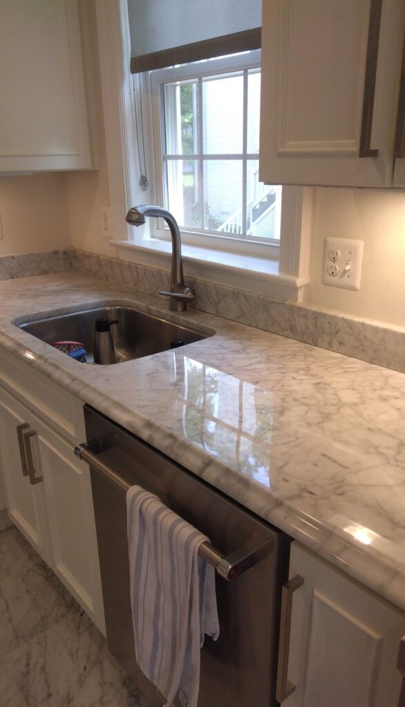 Stone kitchen countertop from a Rose Restoration job in Washington, DC