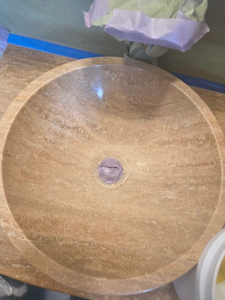 Stone vessel sink from a Rose Restoration job in North Potomac, MD