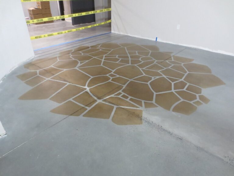 Stone floor with geometric pattern, Rose Restoration project