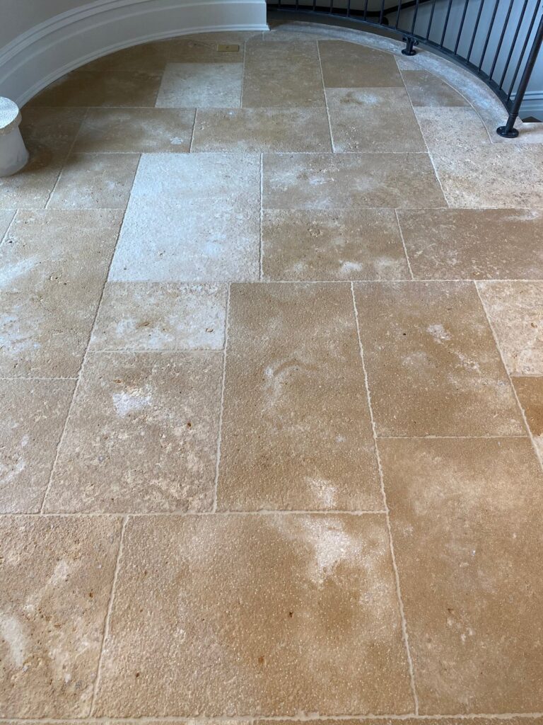 Stone floor with varied tones, Rose Restoration project