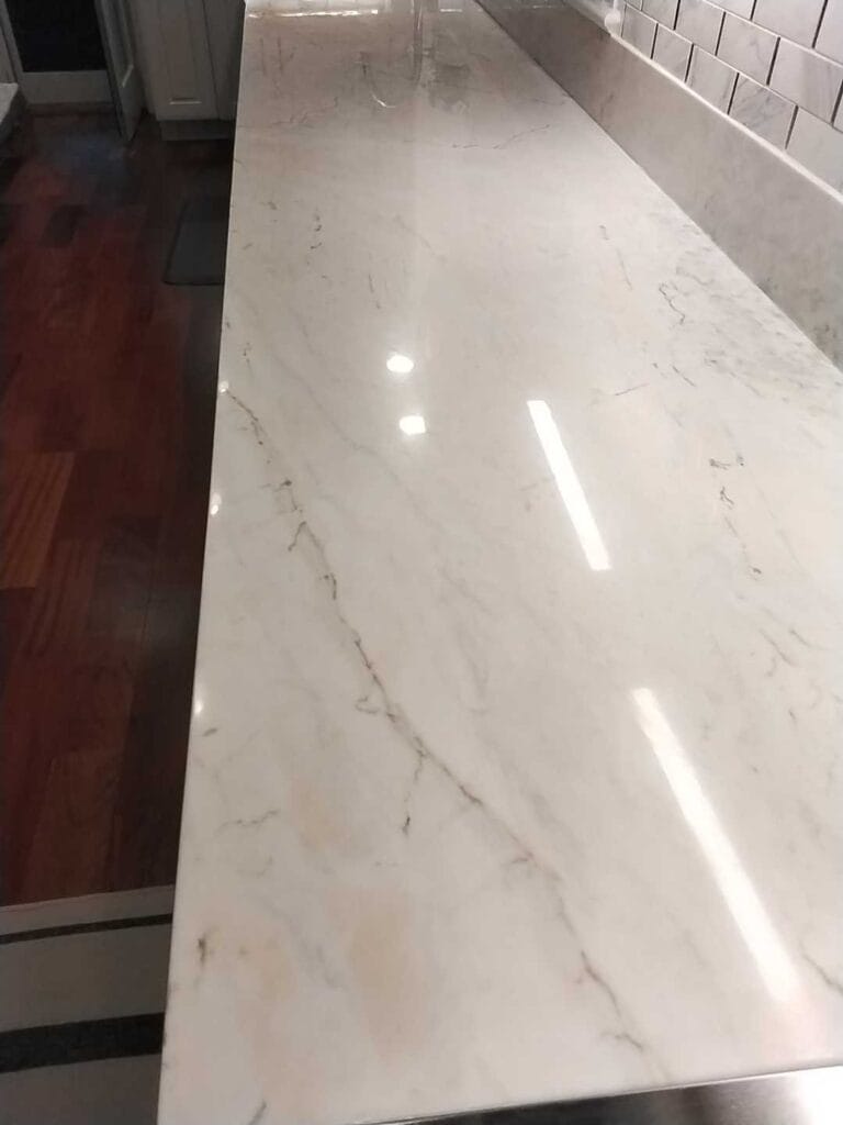 Polished marble countertop, Rose Restoration project