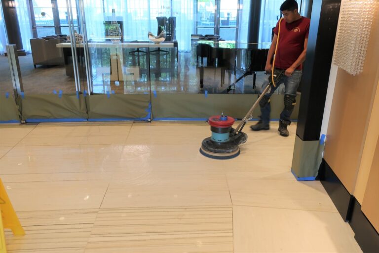 Polished stone floor, Rose Restoration project