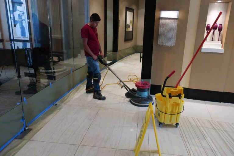 Polished stone floor, Rose Restoration project