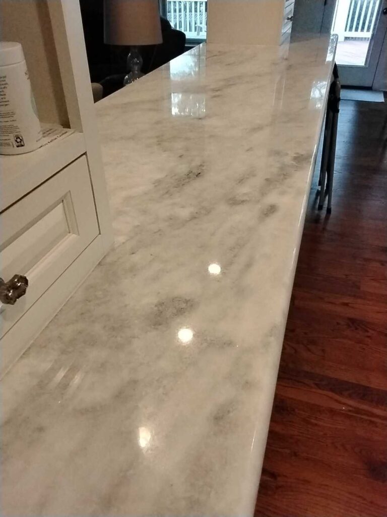 Polished marble countertop, Rose Restoration project
