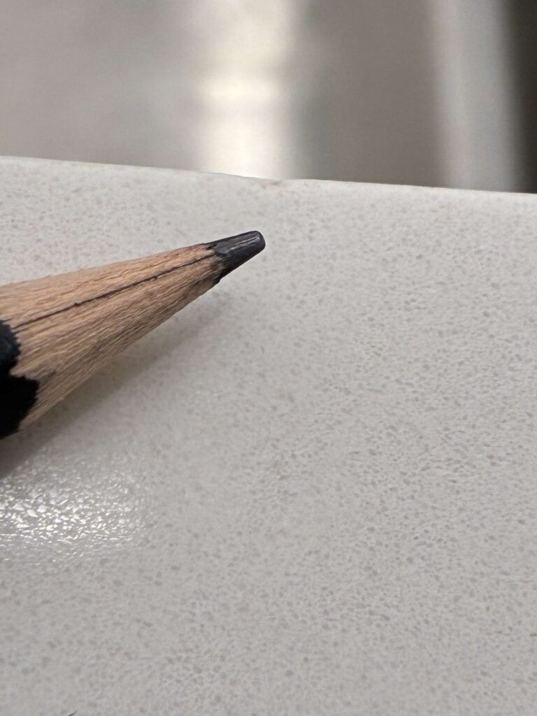 Stone countertop with pencil tip, Rose Restoration project