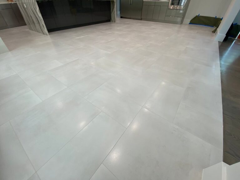 Polished stone kitchen floor, Rose Restoration project