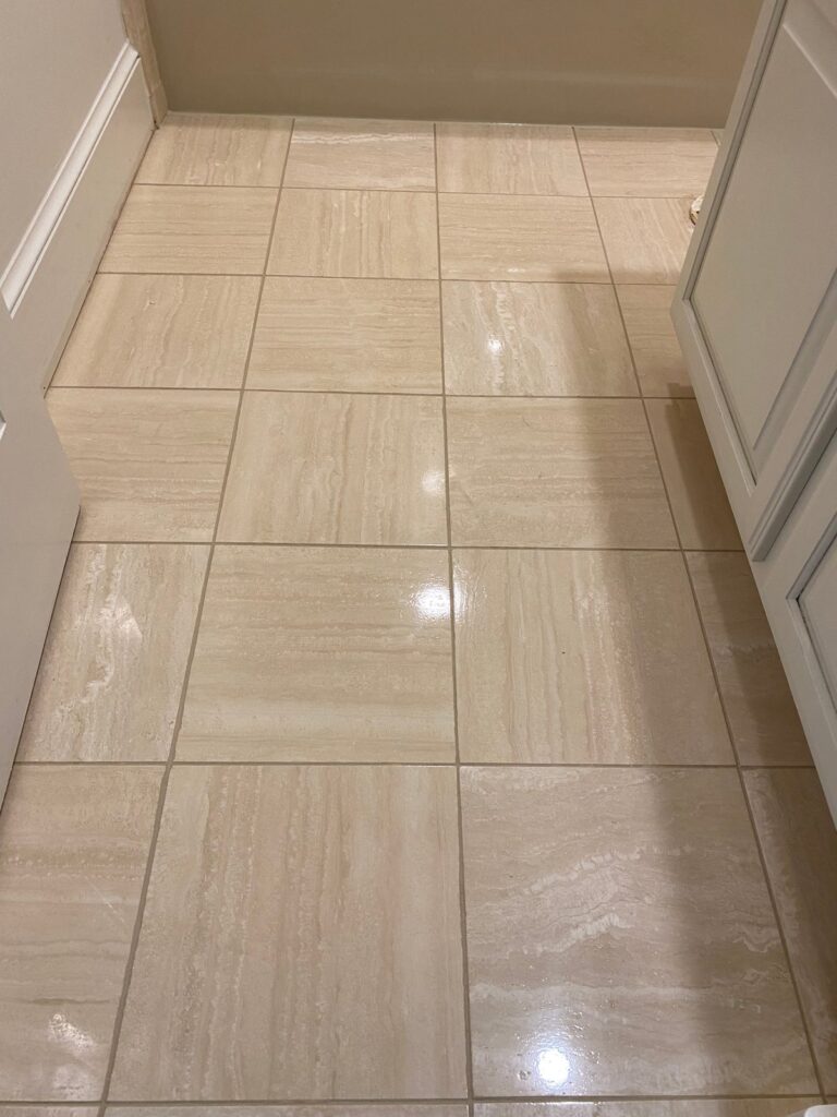 Polished stone floor tiles, Rose Restoration project