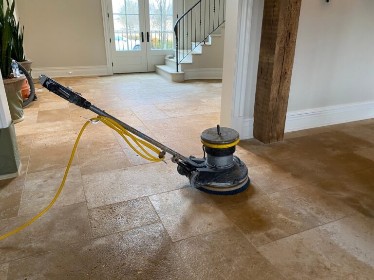 Polished stone floor, Rose Restoration project