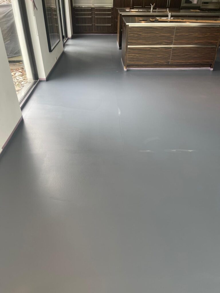 Smooth gray floor surface, Rose Restoration project