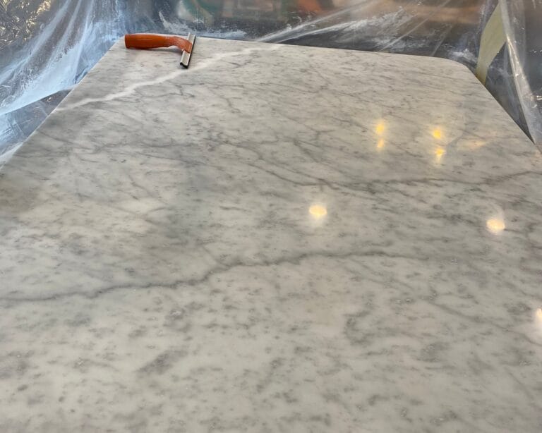 Polished marble surface, Rose Restoration project