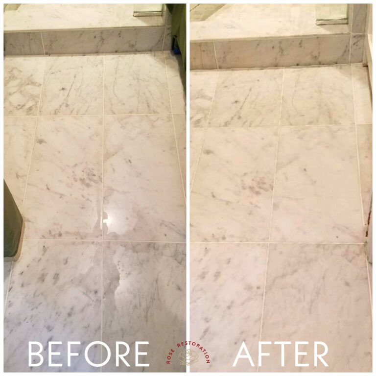 Marble floor restored to shine, Rose Restoration project