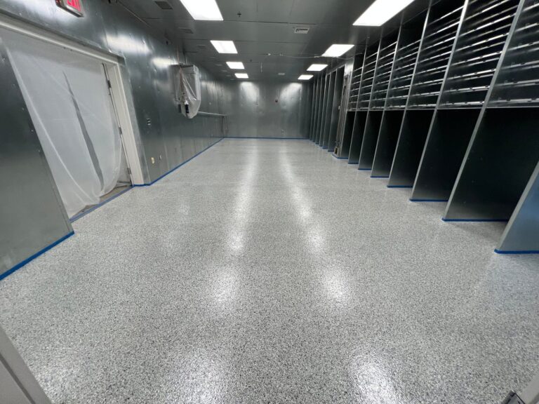 Polished speckled floor surface, Rose Restoration project