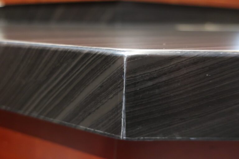 Polished stone countertop edge, Rose Restoration project