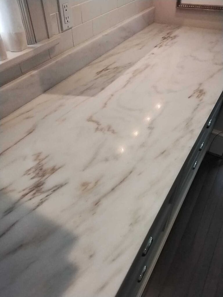 Polished marble countertop, Rose Restoration project