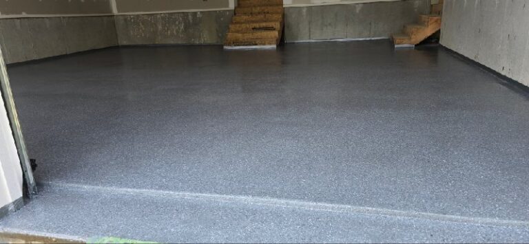 Smooth epoxy garage floor, Rose Restoration project