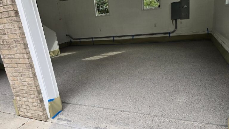 Smooth concrete garage floor, Rose Restoration project
