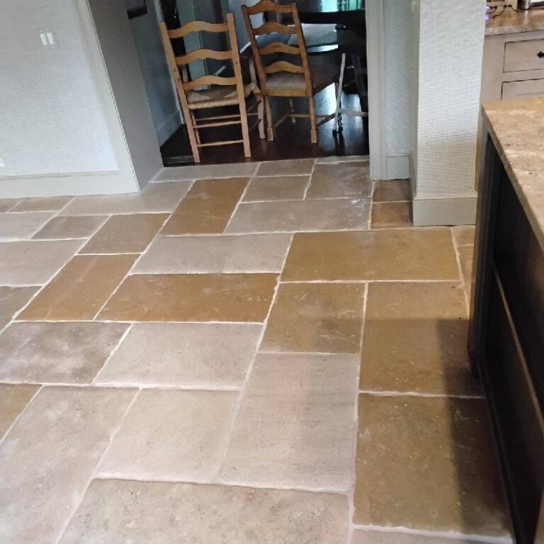Stone floor with varied tones, Rose Restoration project